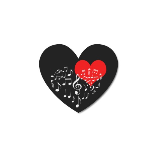 Singing Heart Red Note Music Love Romantic White Heart-Shaped Fridge Magnet