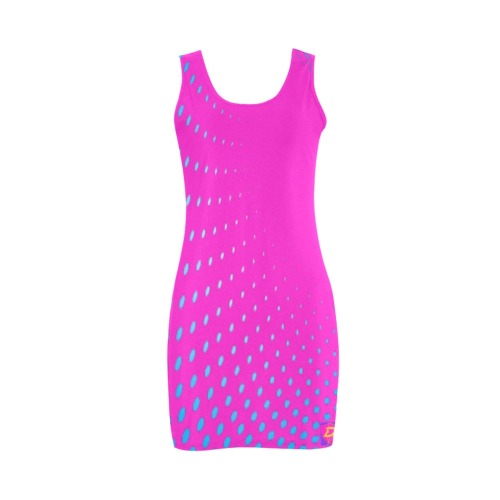 DIONIO Clothing - Ladies' Pink & Blue Spritzey Medea Vest Dress Medea Vest Dress (Model D06)