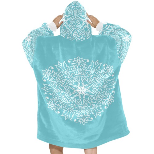 Symbol Ornaments Spring Life Mandala White Blanket Hoodie for Women