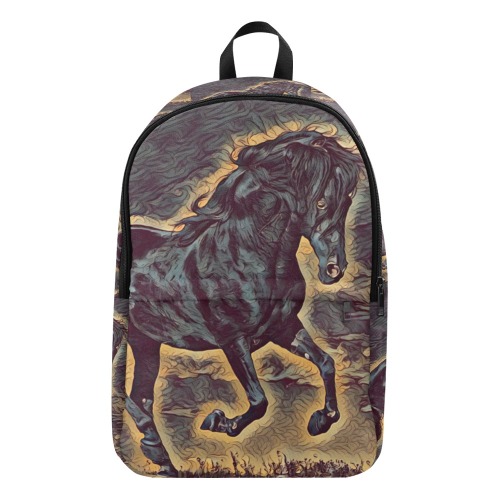 Horse Black Smoked Fabric Backpack for Adult (Model 1659)