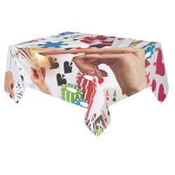 POKER NIGHT TOO Cotton Linen Tablecloth 60"x 84"