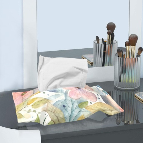 Watercolor Floral 1 Linen Tissue Box Cover