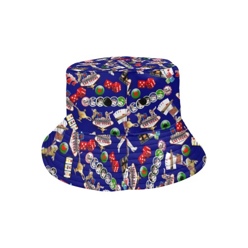 Las Vegas Icons Gamblers Delight / Blue All Over Print Bucket Hat for Men