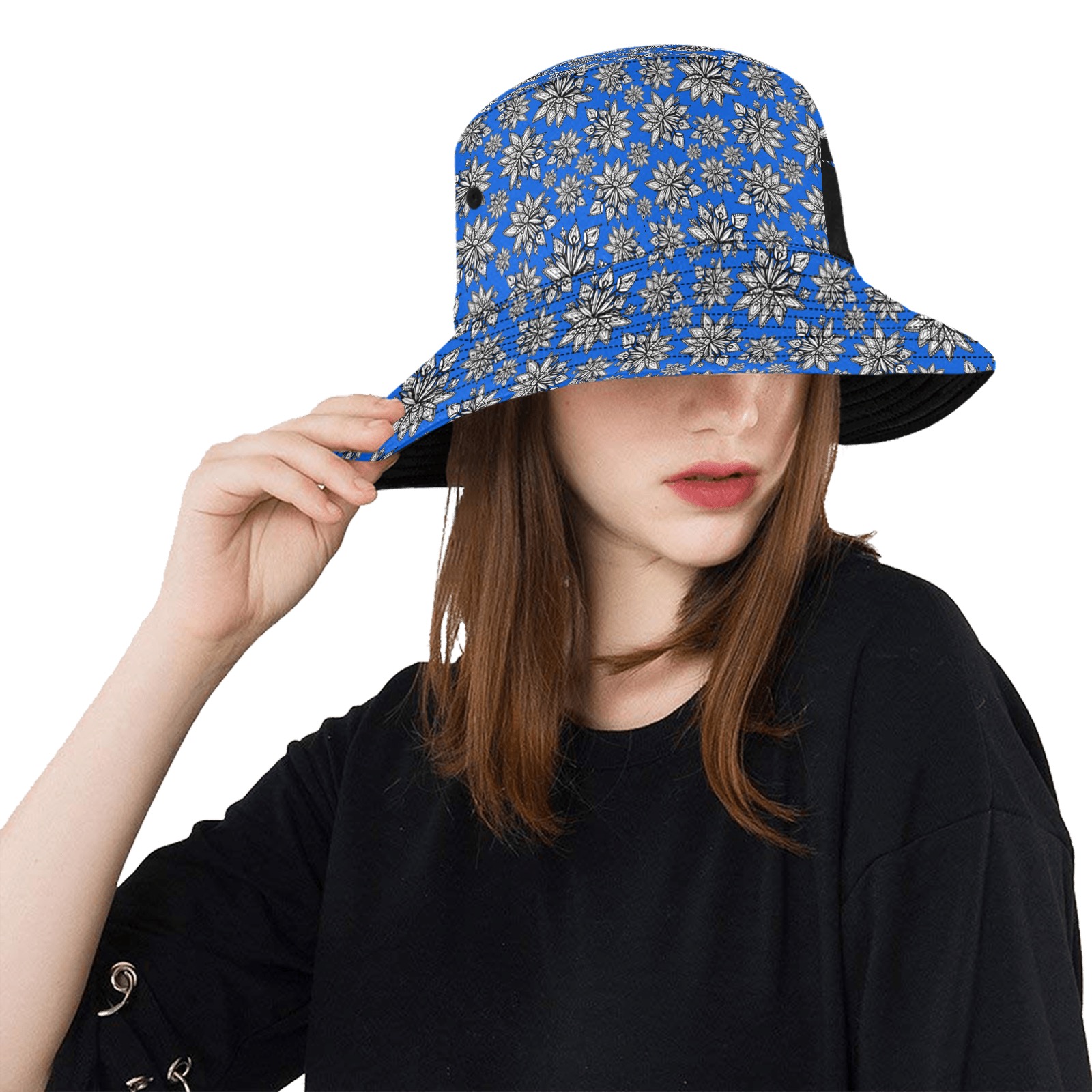 Creekside Floret - bright blue Unisex Summer Bucket Hat