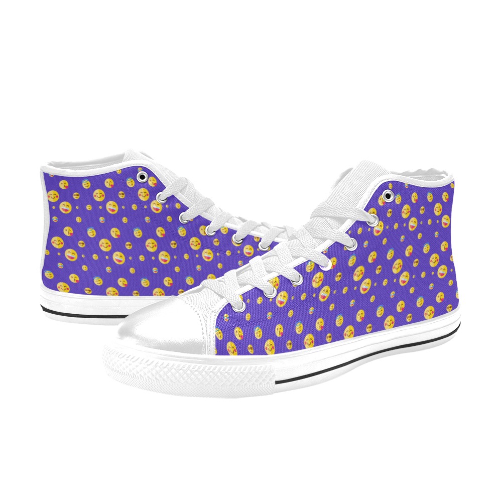 Emoji High Top Canvas Shoes for Kid (Model 017)