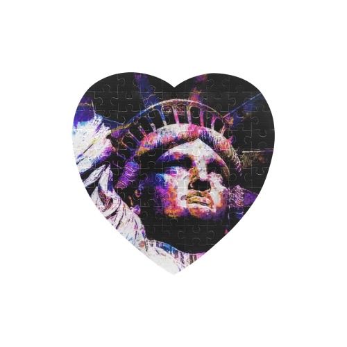 STATUE OF LIBERTY 8 Heart-Shaped Jigsaw Puzzle (Set of 75 Pieces)
