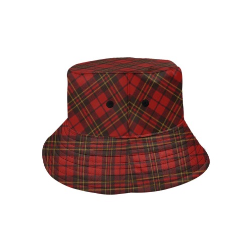 Red tartan plaid winter Christmas pattern holidays All Over Print Bucket Hat for Men