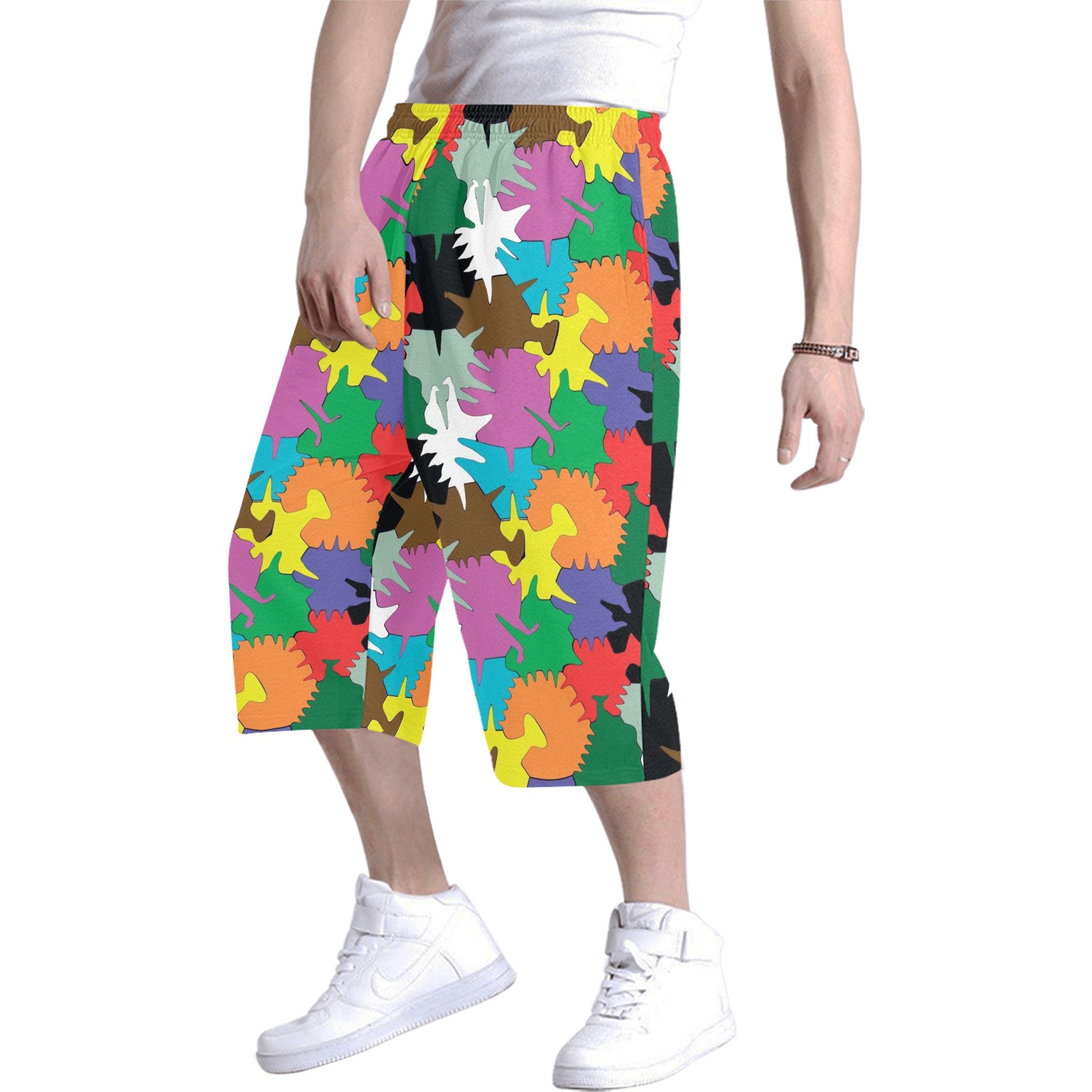 abstract hex puzzle Men's All Over Print Baggy Shorts (Model L37)