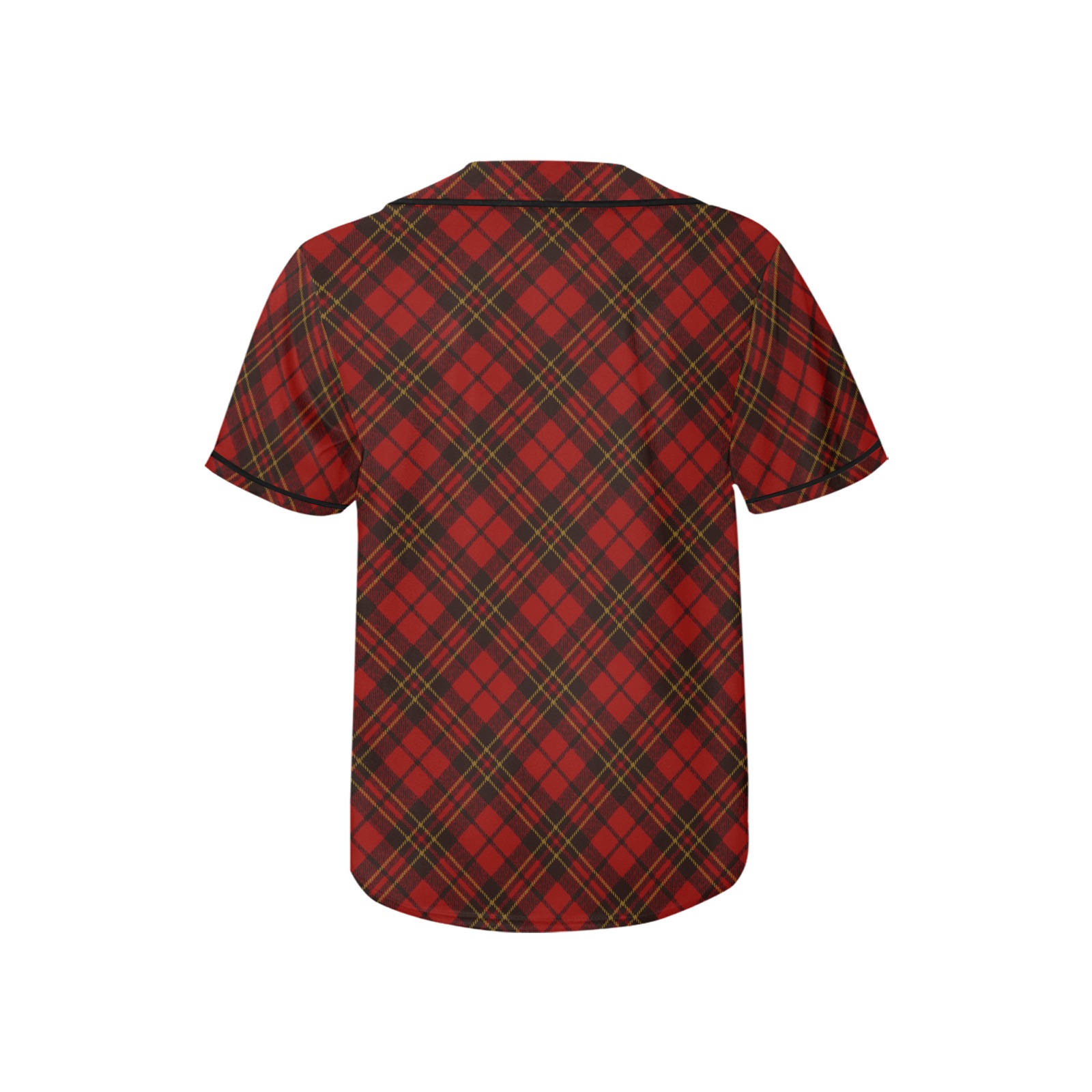 Red tartan plaid winter Christmas pattern holidays All Over Print Baseball Jersey for Kids (Model T50)