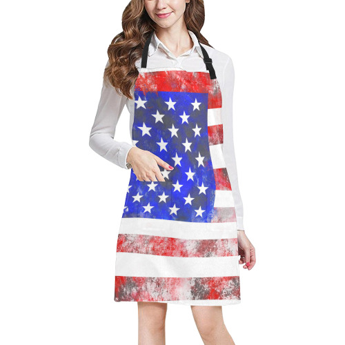 Extreme Grunge American Flag of the USA All Over Print Apron