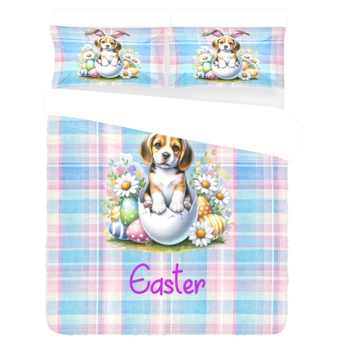 Beagle Happy Easter 3-Piece Bedding Set