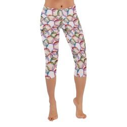 Bold Circular Symphony Women's Low Rise Capri Leggings (Invisible Stitch) (Model L08)