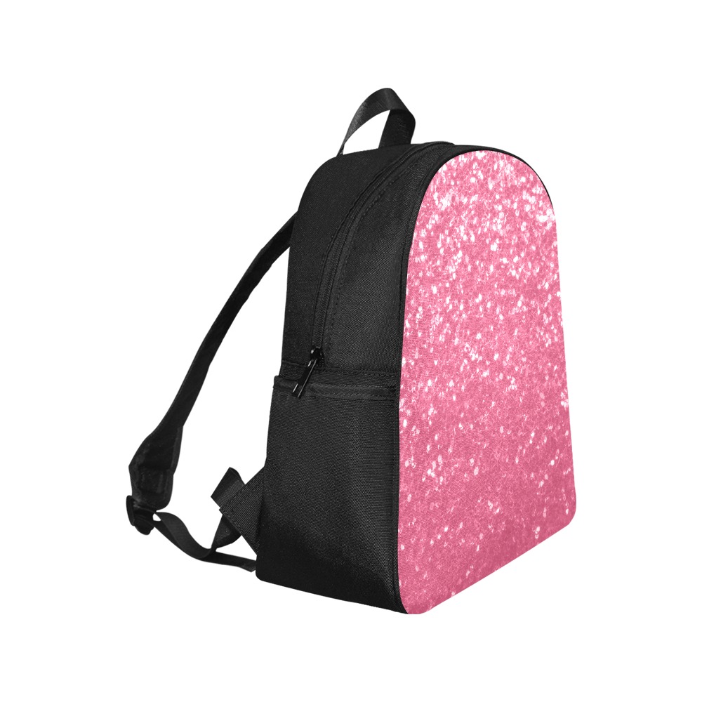Magenta light pink red faux sparkles glitter Multi-Pocket Fabric Backpack (Model 1684)