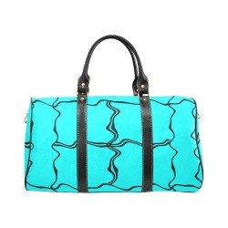 Black Interlocking Squares Noisy aqua New Waterproof Travel Bag/Large (Model 1639)