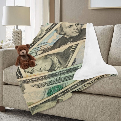 US PAPER CURRENCY Ultra-Soft Micro Fleece Blanket 30"x40" (Thick)