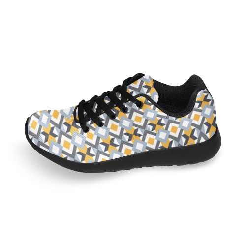 Retro Angles Abstract Geometric Pattern Women’s Running Shoes (Model 020)