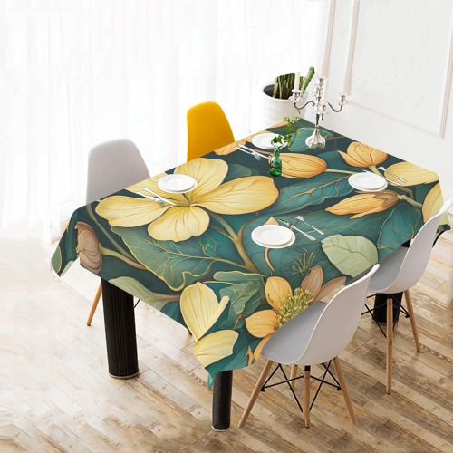 Fabulous Florals 7 Cotton Linen Tablecloth 60" x 90"