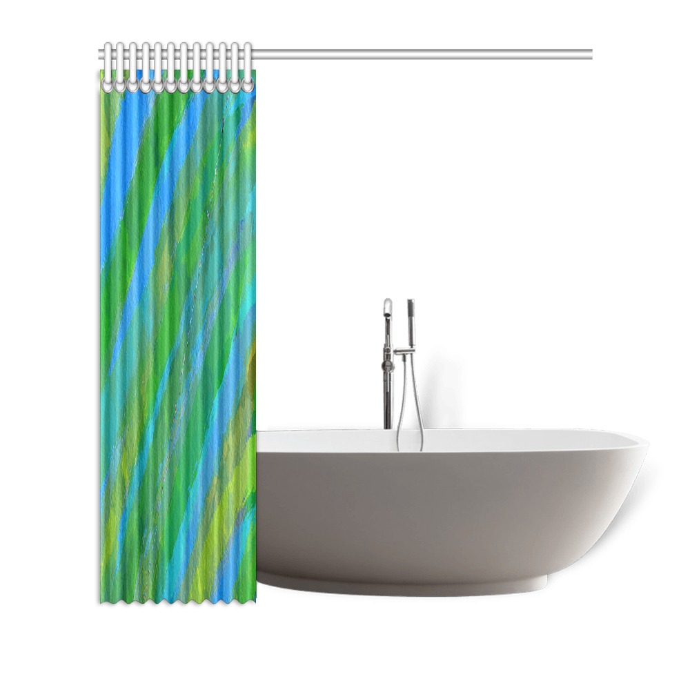 Watercolor Greens and blues Shower Curtain 72"x72"