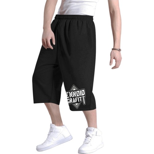 Shorts largos masculinos com estampa total e logo original (Modelo L37)