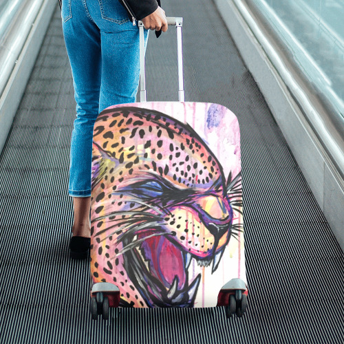 Leopard Scream Luggage Cover/Medium 22"-25"