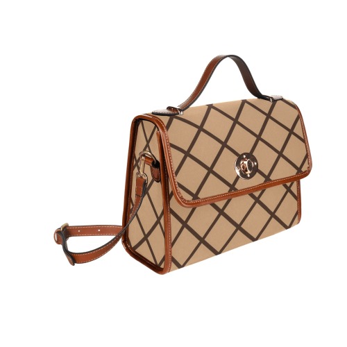 Geometric Abstract - Repper Waterproof Canvas Bag-Brown (All Over Print) (Model 1641)