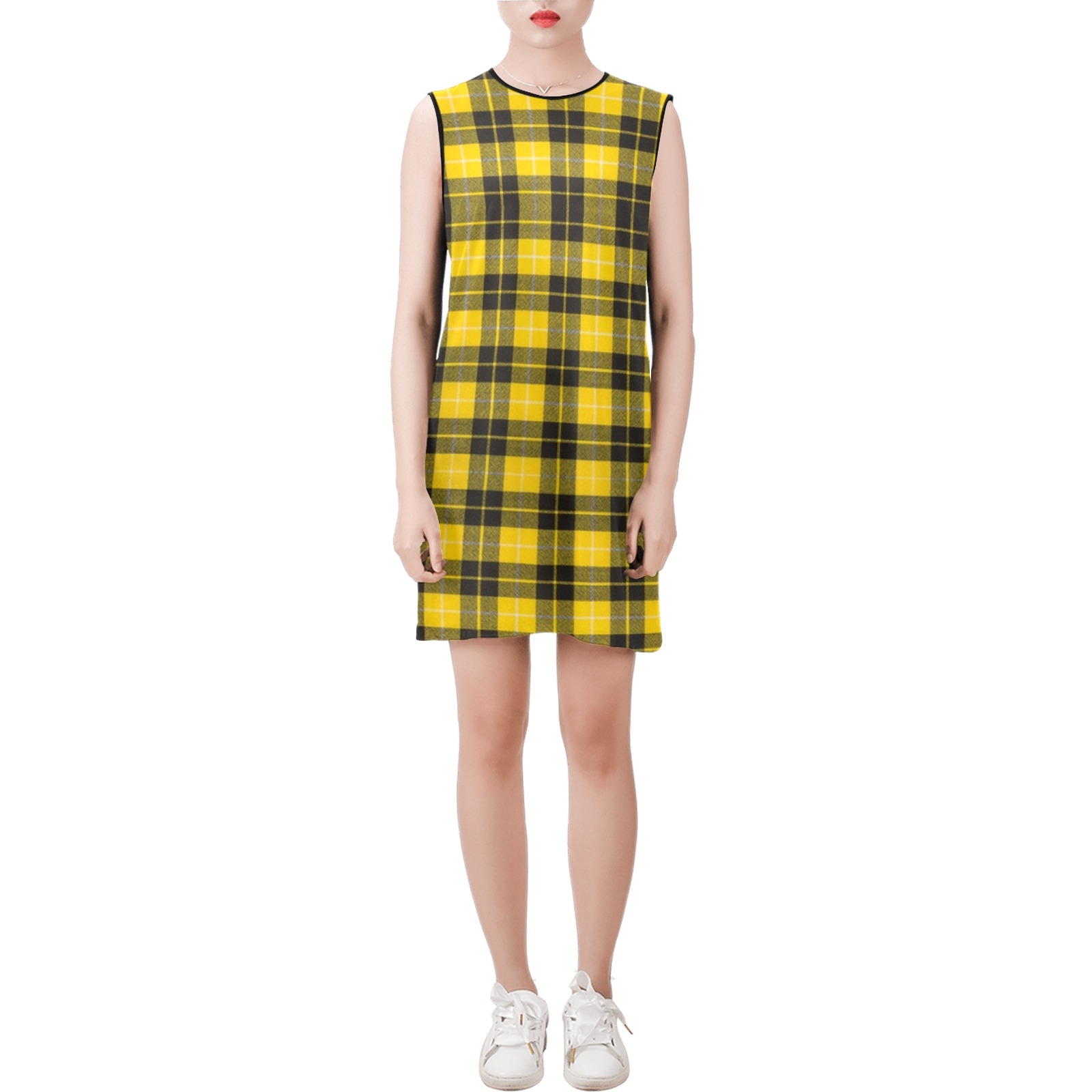 Barclay Dress Modern Sleeveless Round Neck Shift Dress (Model D51)