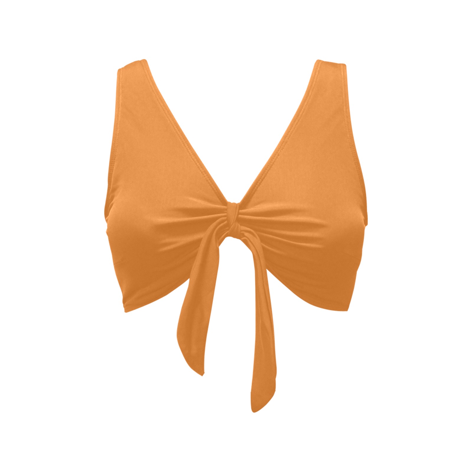 Solid Colors Orange Chest Bowknot Bikini Top (Model S33)