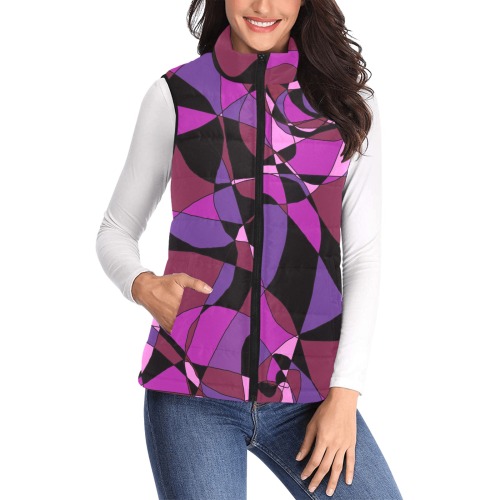 Abstract Design #6 Women's Padded Vest Jacket (Model H44)