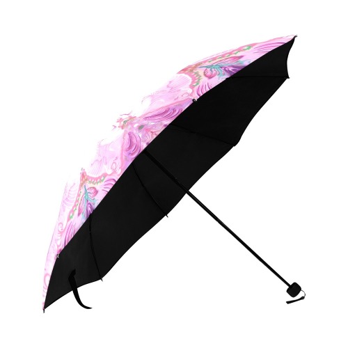 dragon flowers fuxia Anti-UV Foldable Umbrella (U08)
