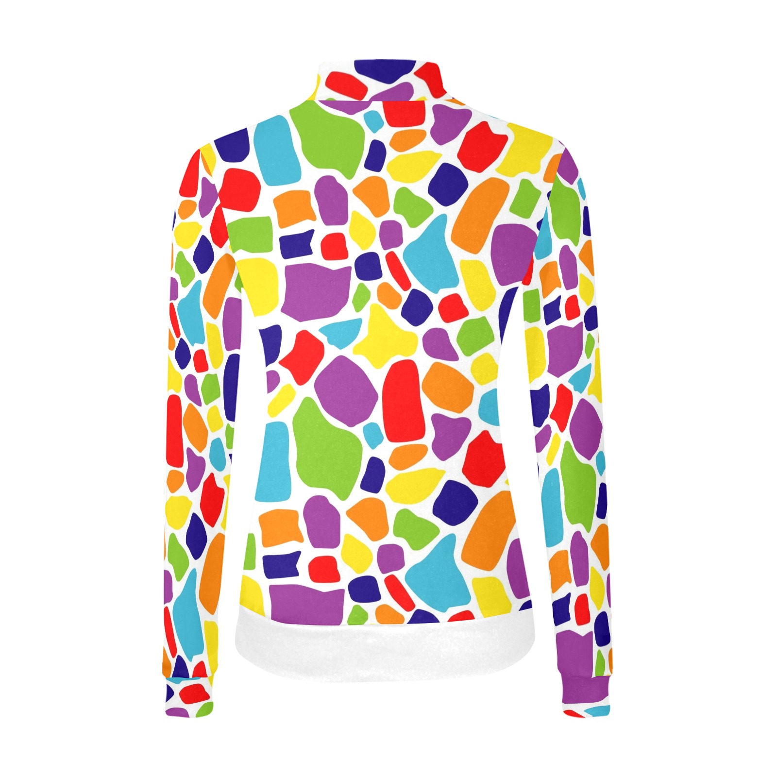 Rainbow Mosaic Pattern Women's All Over Print Mock Neck Sweatshirt (Model H43)