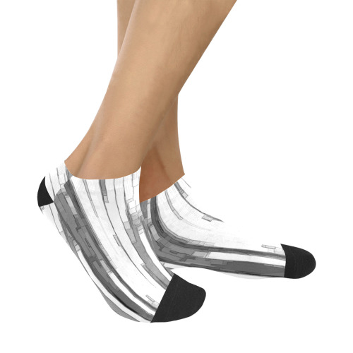 Greyscale Abstract B&W Art Women's Ankle Socks