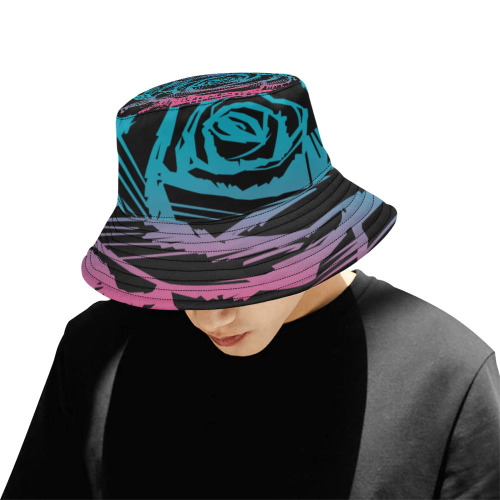Candy Color Rose All Over Print Bucket Hat for Men