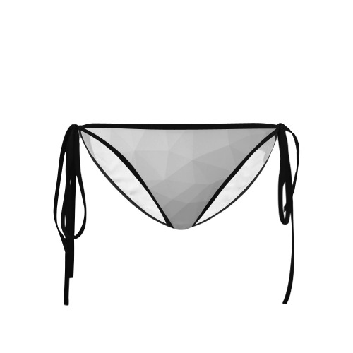 Grey Gradient Geometric Mesh Pattern Custom Bikini Swimsuit Bottom