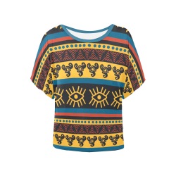 African patterns -16 Women's Batwing-Sleeved Blouse T shirt (Model T44)