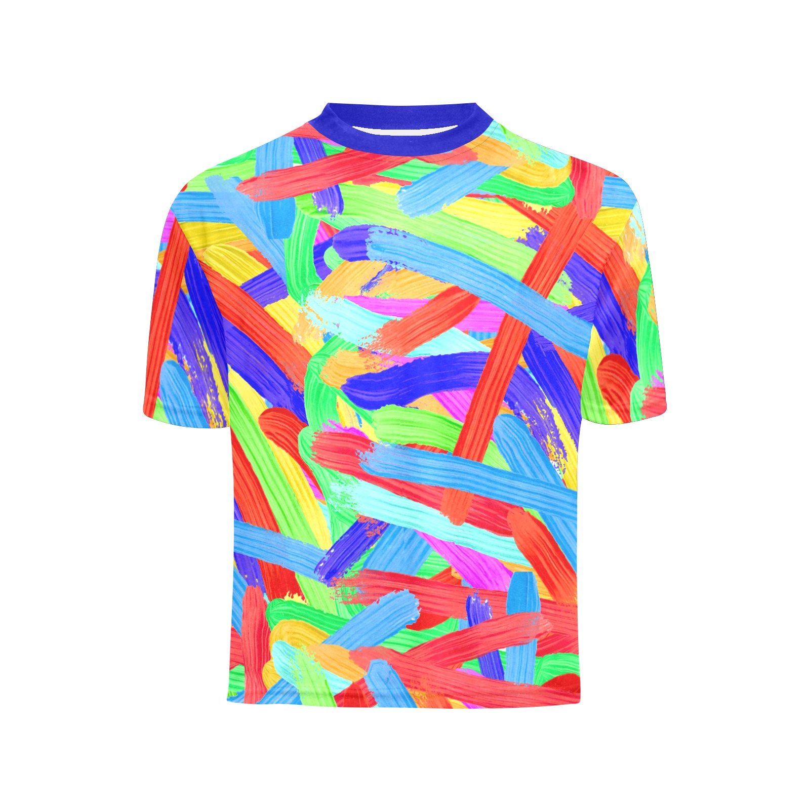 Colorful Finger Painting Big Boys' All Over Print Crew Neck T-Shirt (Model T40-2)