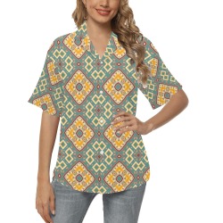 Ethnic Abstract - Geometric, Repper All Over Print Hawaiian Shirt for Women (Model T58)