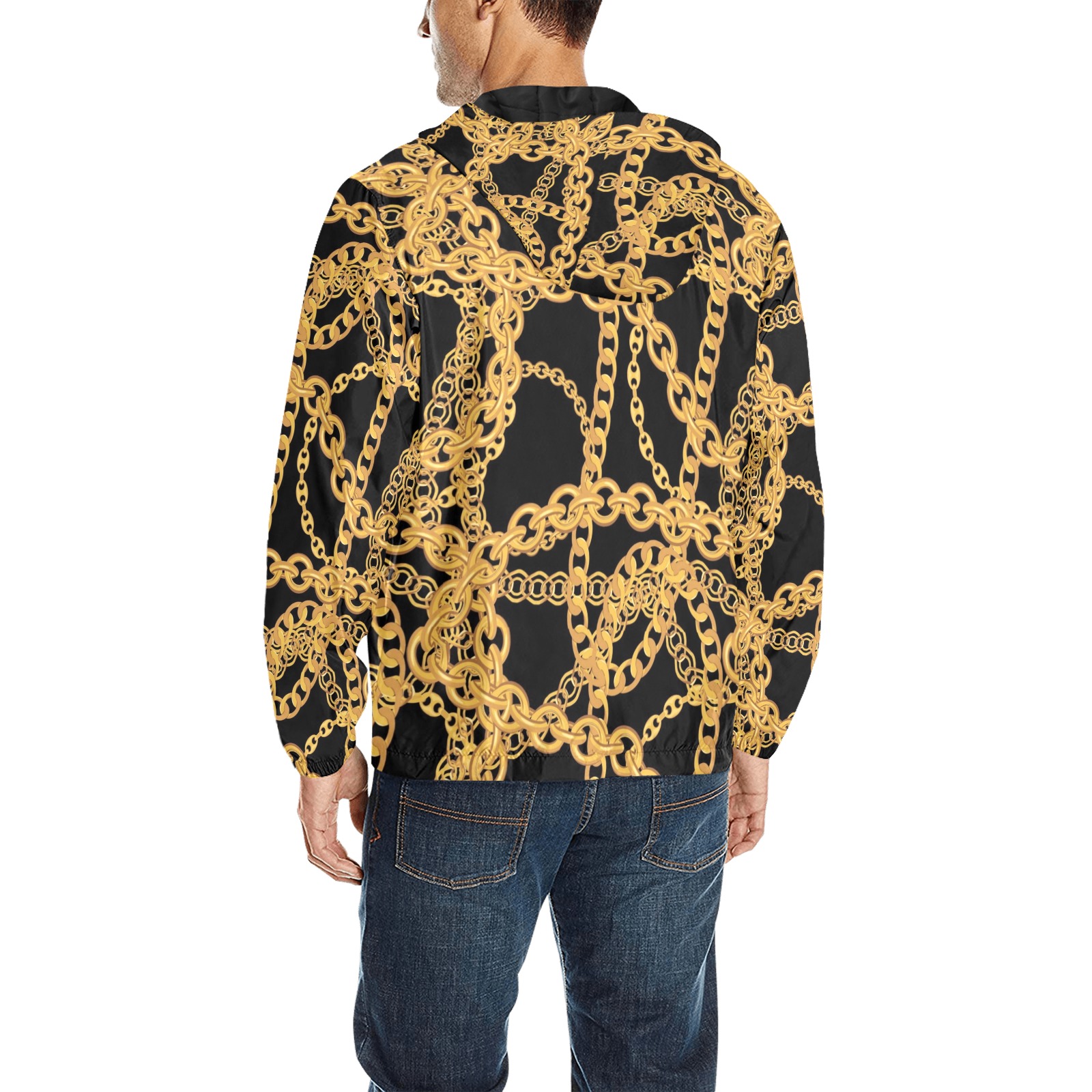 Chains 2 Art by Artdream All Over Print Quilted Windbreaker for Men (Model H35)