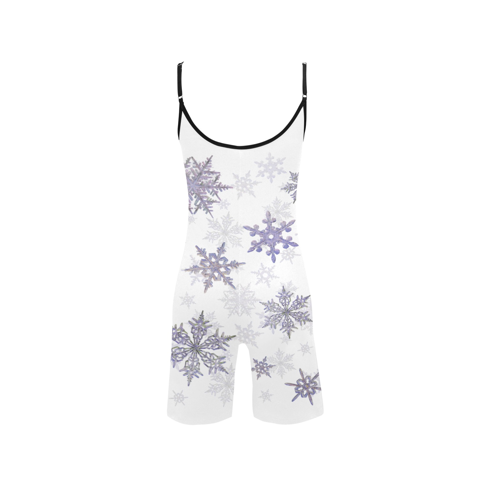 Snowflakes Winter Christmas time pattern Women's Short Yoga Bodysuit