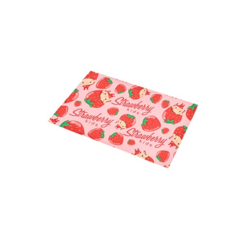 Boy and girl wearing strawberry shaped hat_ Seamless Pattern _ Vector Illustration bath mat Bath Rug 16''x 28''