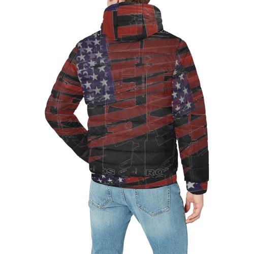 Jaxs & crown RTSO mens hoodie coat Men's Padded Hooded Jacket (Model H42)