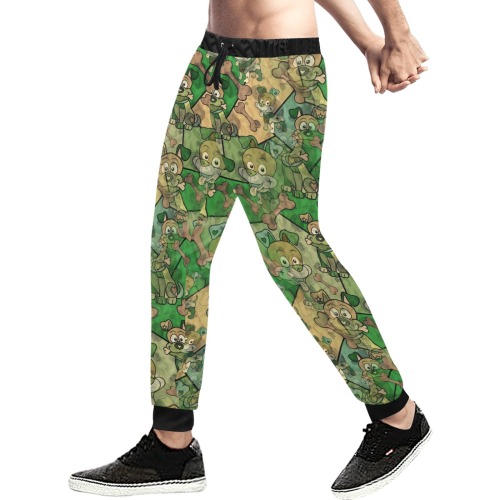 Camouflage Dogs by Nico Bielow Men's All Over Print Sweatpants (Model L11)