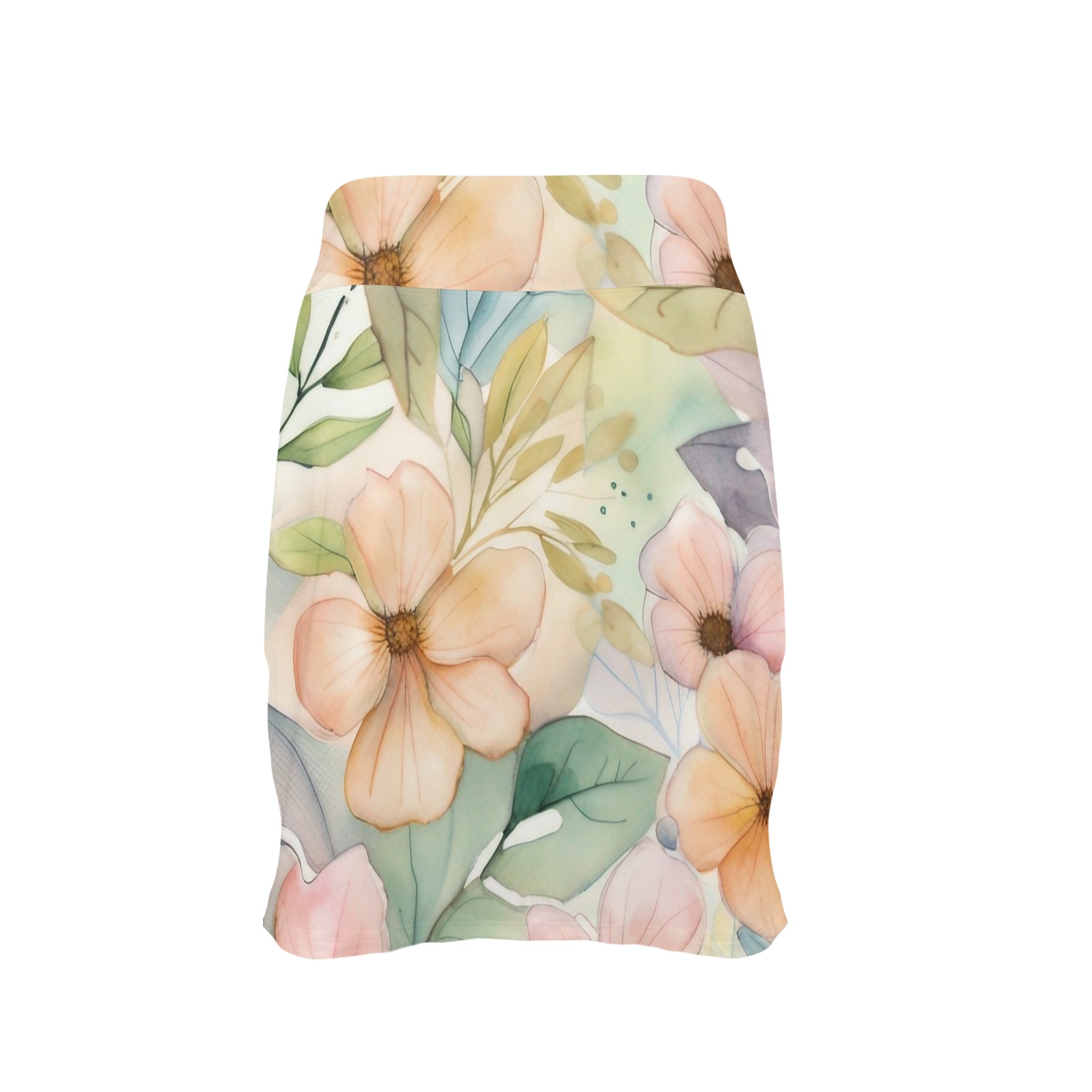 Watercolor Floral 1 Women's Golf Skirt with Pockets (Model D64)