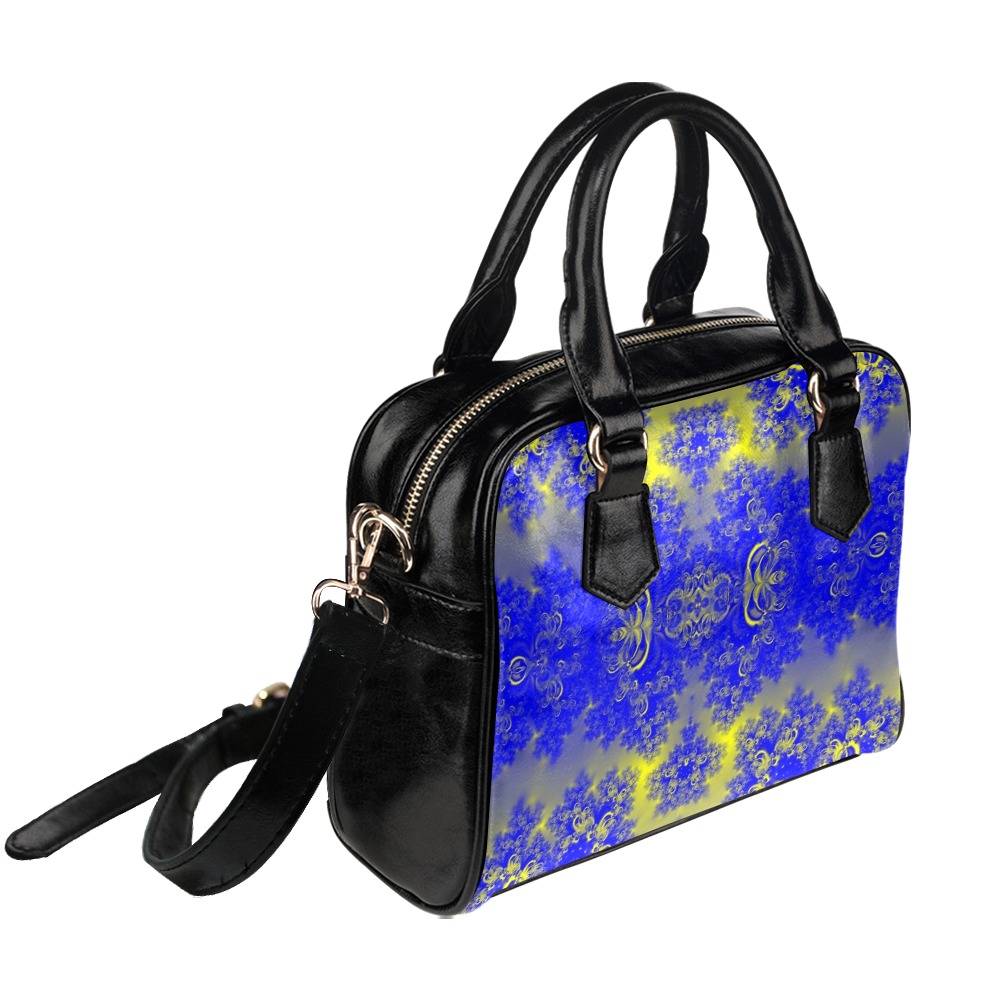 Sunlight and Blueberry Plants Frost Fractal Shoulder Handbag (Model 1634)