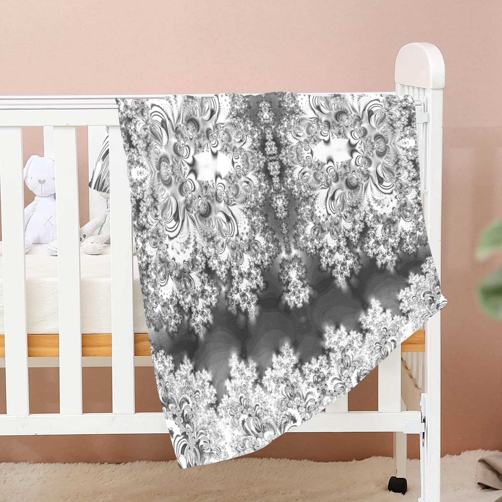 Silver Linings Frost Fractal Baby Blanket 40"x50"