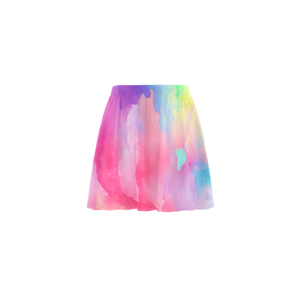 Tie-Dye Watercolour 2 Mini Skating Skirt (Model D36)