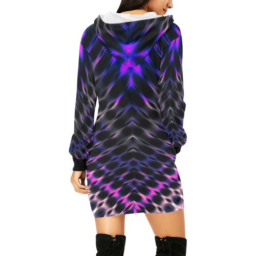 Modern Digital Hippie Tie-Dye All Over Print Hoodie Mini Dress (Model H27)