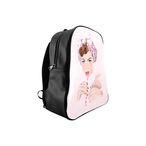 Pink Pin Up Girl School Backpack (Model 1601)(Small)