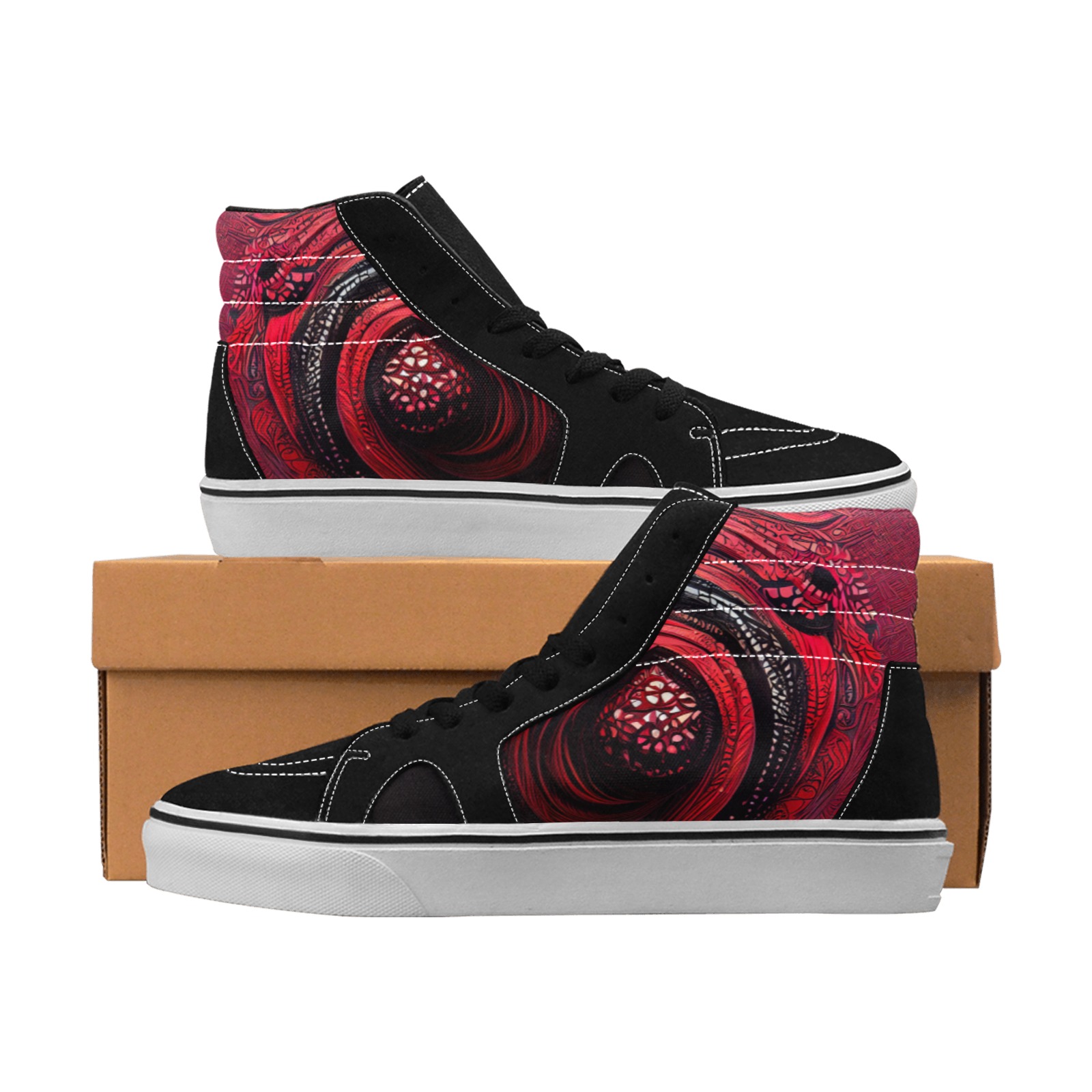 red shield Men's High Top Skateboarding Shoes (Model E001-1)