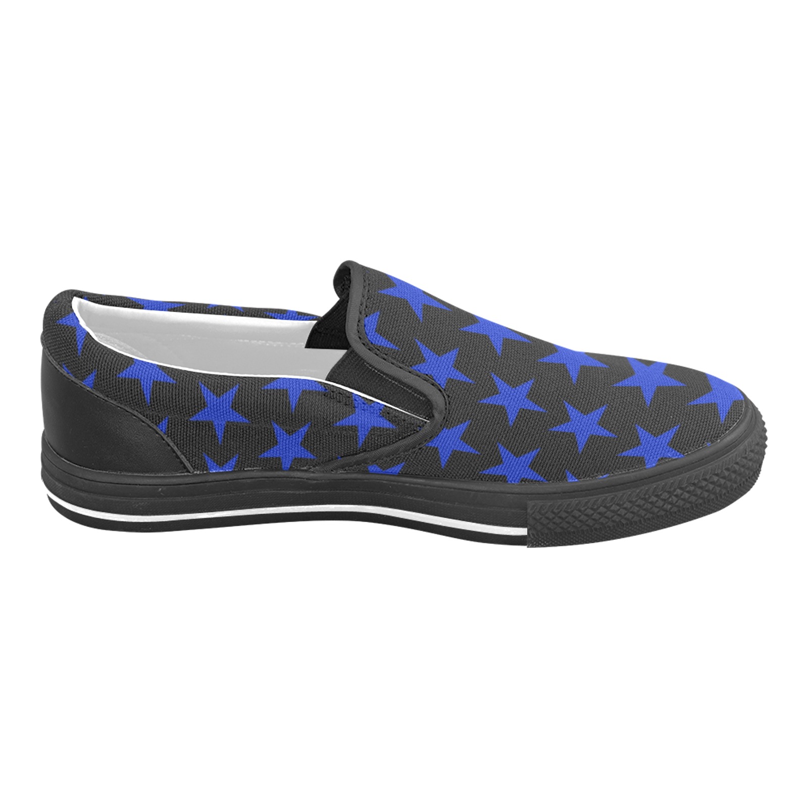 Star Blue Men's Unusual Slip-on Canvas Shoes (Model 019)