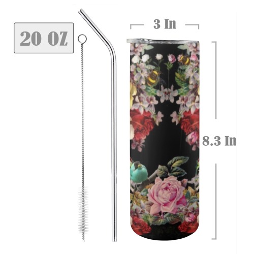 Nuit Des Roses Kim 20oz Tall Skinny Tumbler with Lid and Straw